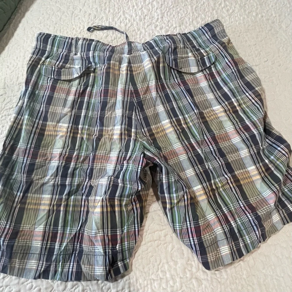 Polo by Ralph Lauren Mens Plaid‎ Green Navy Madras Shorts Size 44B